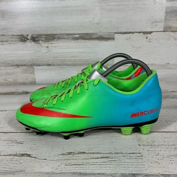 Nike Men's Rare Mercurial Vapor IX FG 555605 380 Green Blue Soccer Cleats US 8 - Picture 2 of 8